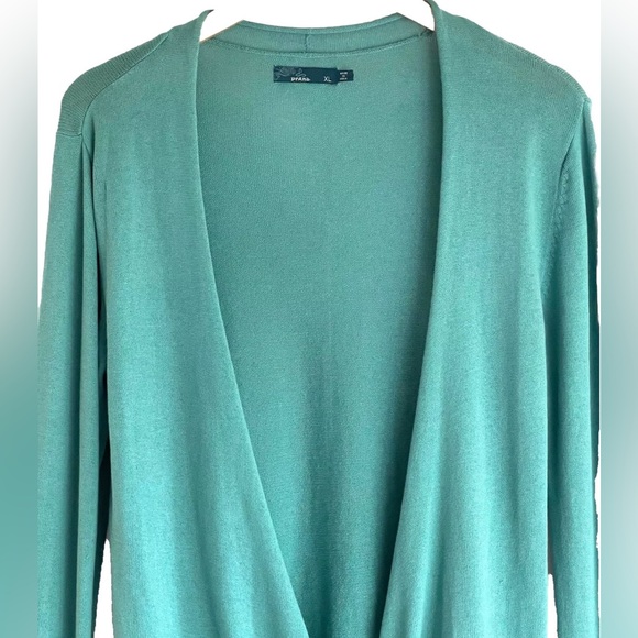 XL Women’s Prana Breathe Cardigan Tie Front Organic Cotton - Picture 2 of 4